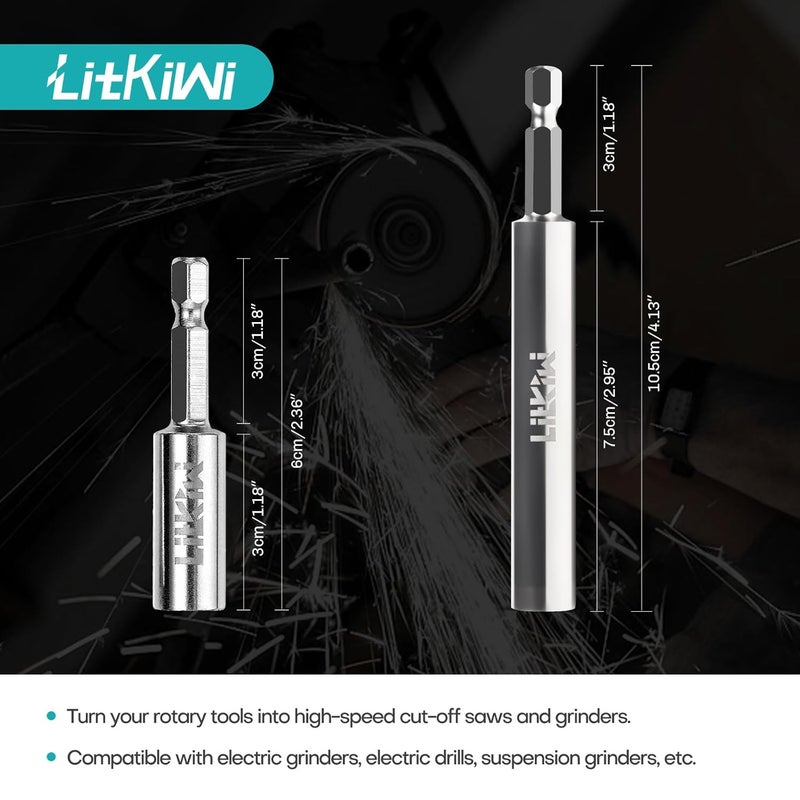 LitKiwi Prozwee 5PCS Rotary Drill Saw Blades,with 2PCS 1/4" Hex Shank,HSS Saw Disc Wheel Cutting Blades for Drills Rotary Tools - Image 2
